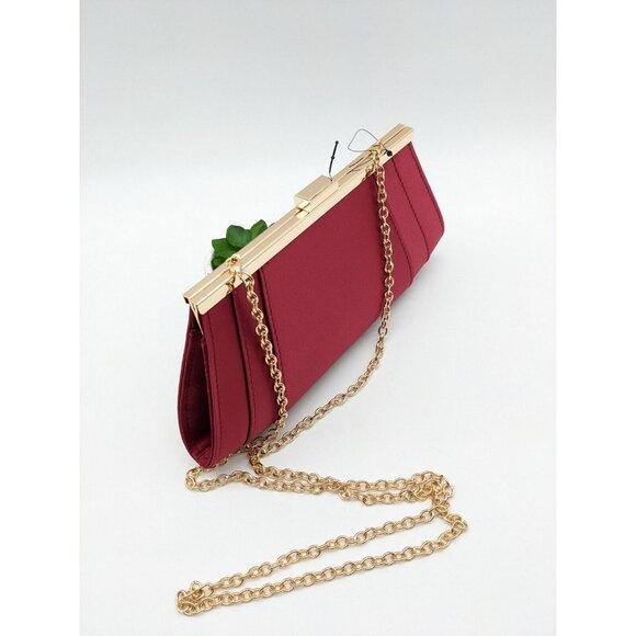 INC International Concepts Framed Wing satin women's clutch - RED - Picture 5 of 8
